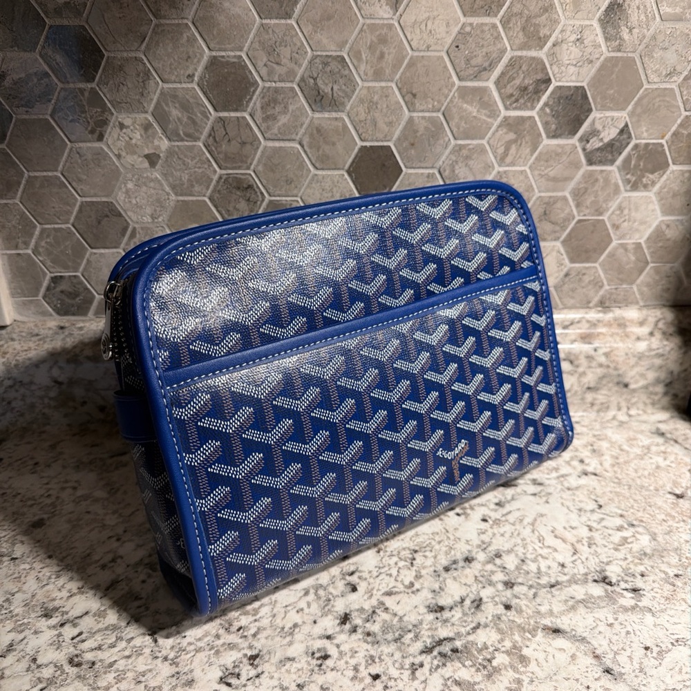 Blue and White Patterned Shoulder Bag